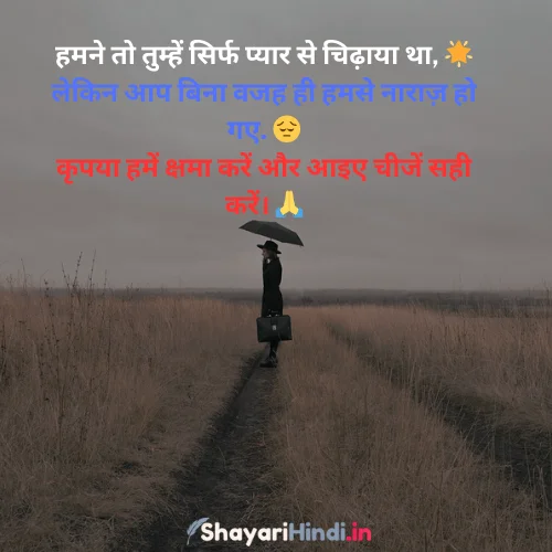 3 line Sorry Shayari in Hindi